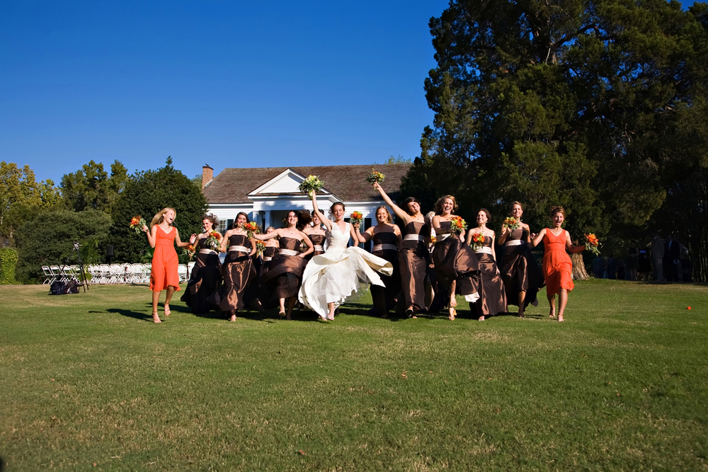 Bridal party at Vaughn and Tim Spanjer wedding Hamilton Place at Pursell Farms