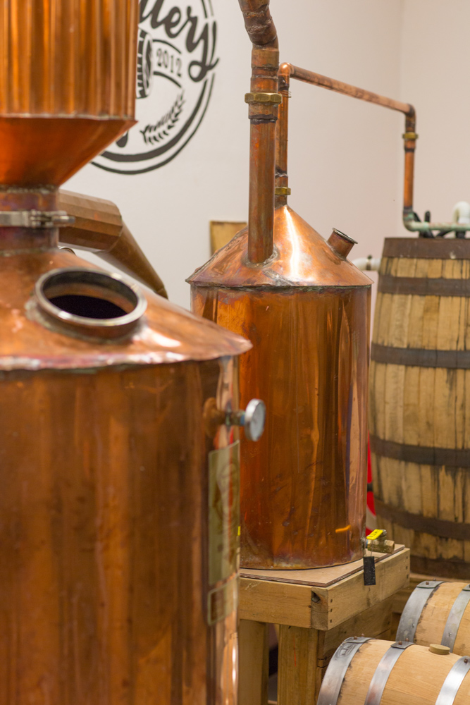 Copper distilling machine at Peaden Brothers Distillery