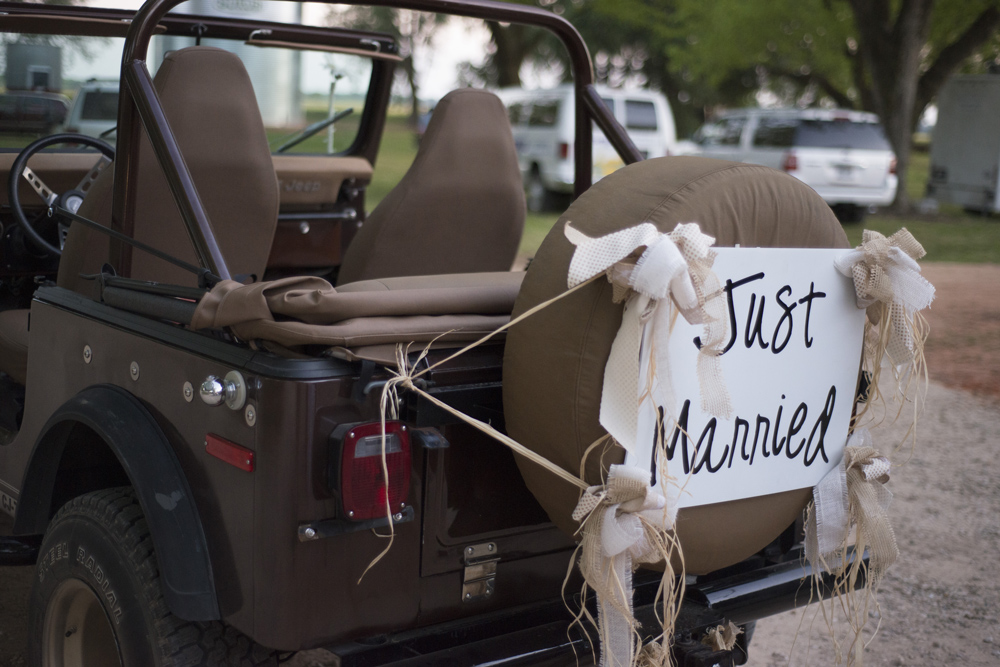 Just Married golf cart