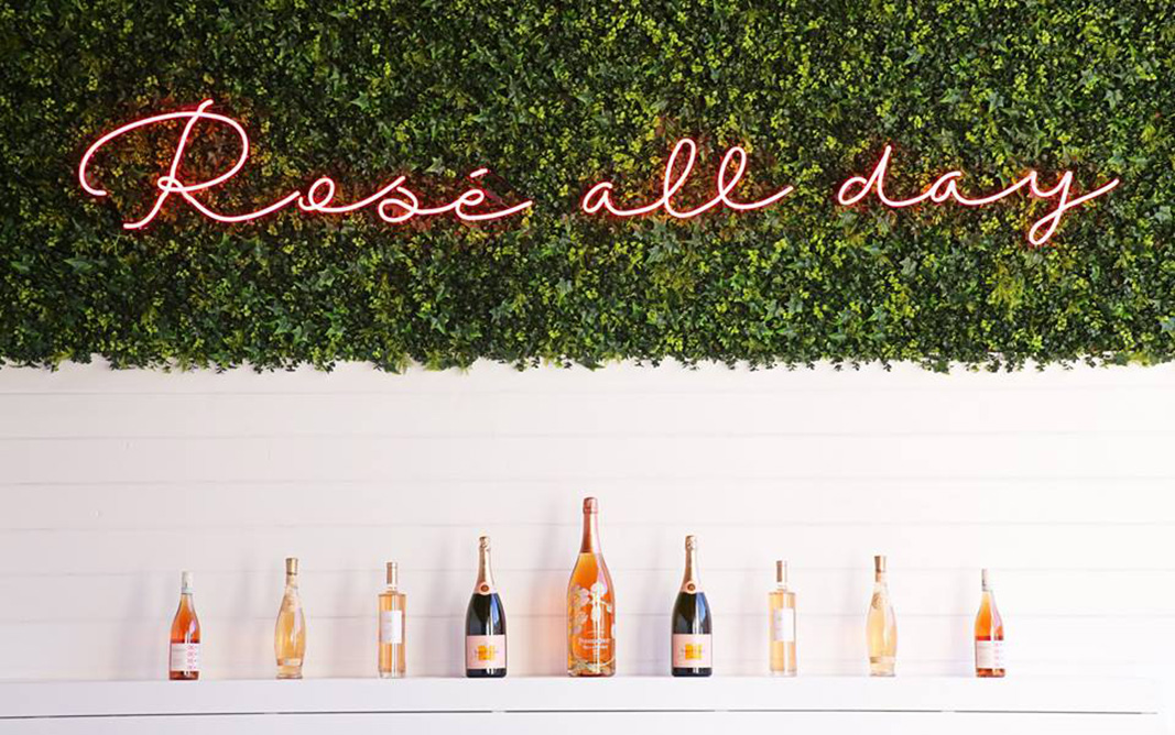 Rosé All Day sign in the Hampton Social in Chicago Illinois