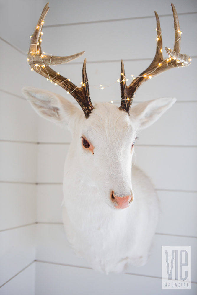 Decorative white deer head