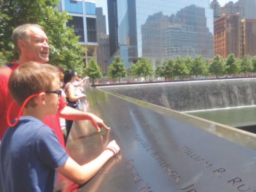 Onlookers at the September 11 World Trade Center Memorial
