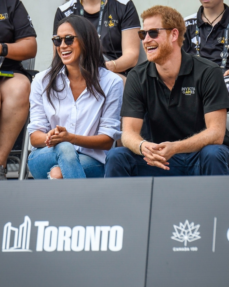 Prince Harry and Meghan Markle attend a Wheelchair Tennis match during the Invictus Games 2017 Toronto