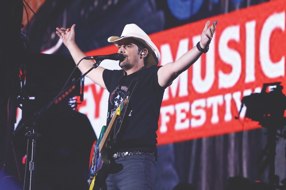 The annual CMA Music Festival is a highlight for the industry and fans alike in Nashville. Brad Paisley takes the stage at the 2017 festival. Photo by Debby Wong/Shutterstock
