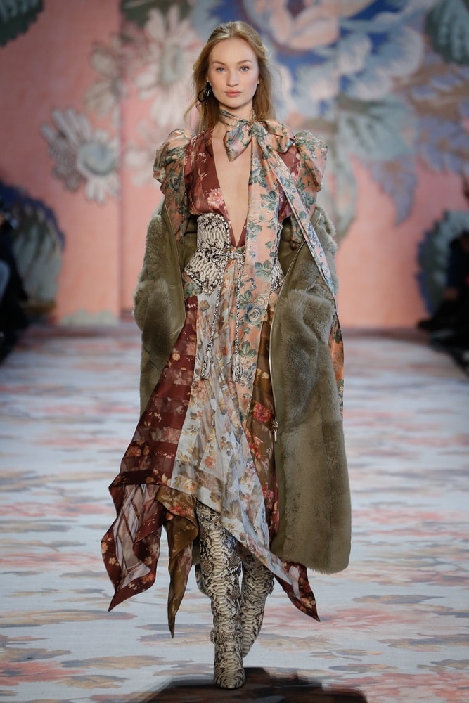 Clara McSweeney walking for Zimmerman's NYFW F/W 2018 show