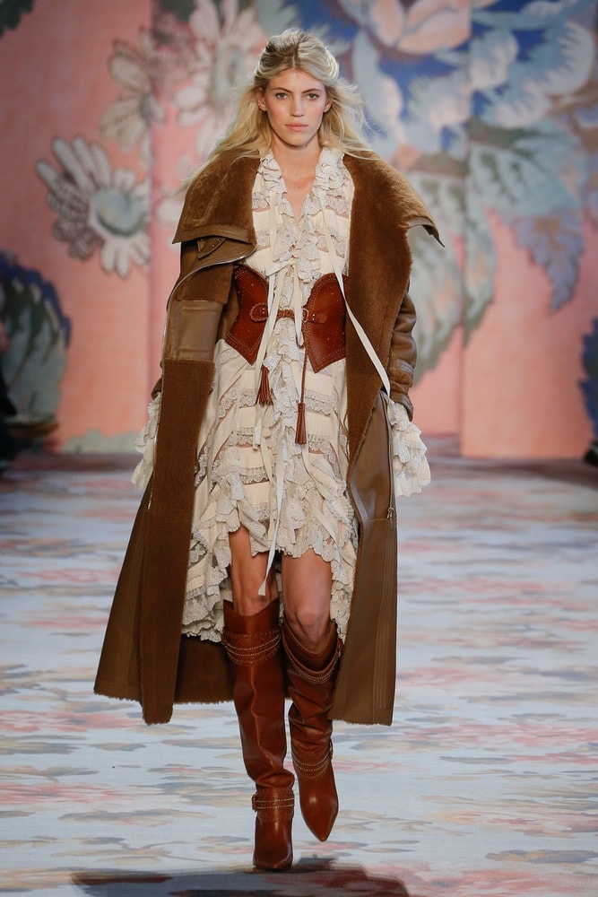 Devon Windsor walking for Zimmerman's NYFW F/W 2018 show