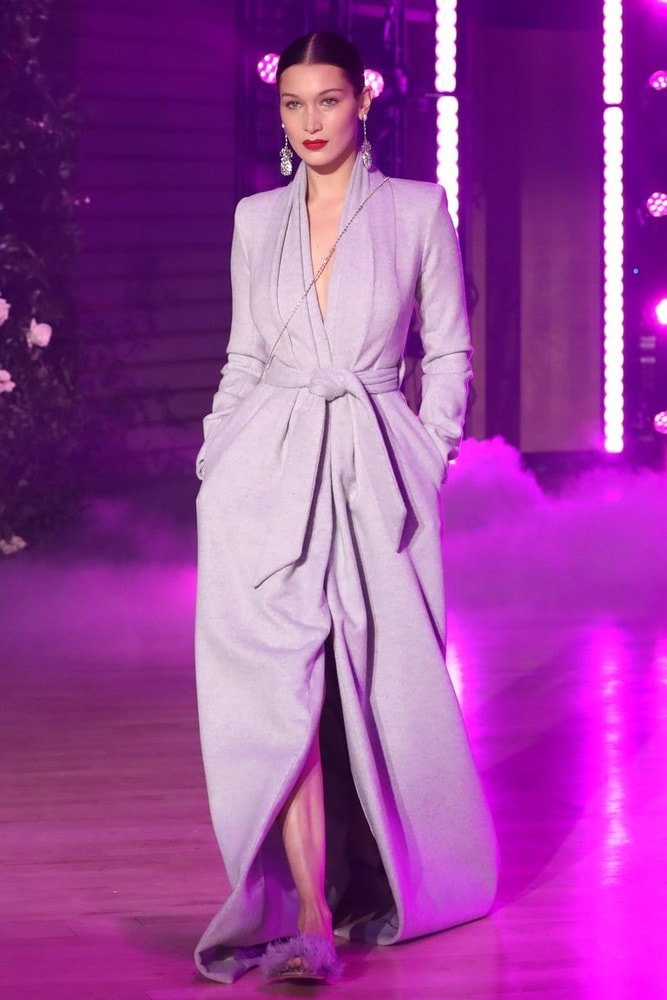 Bella Hadid walking down the runway at Brandon Maxwell's show at NYFW F/W 2018