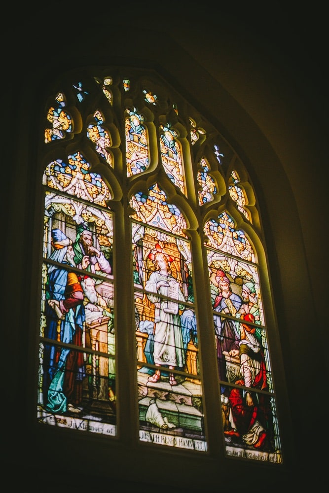 the stain-glass window