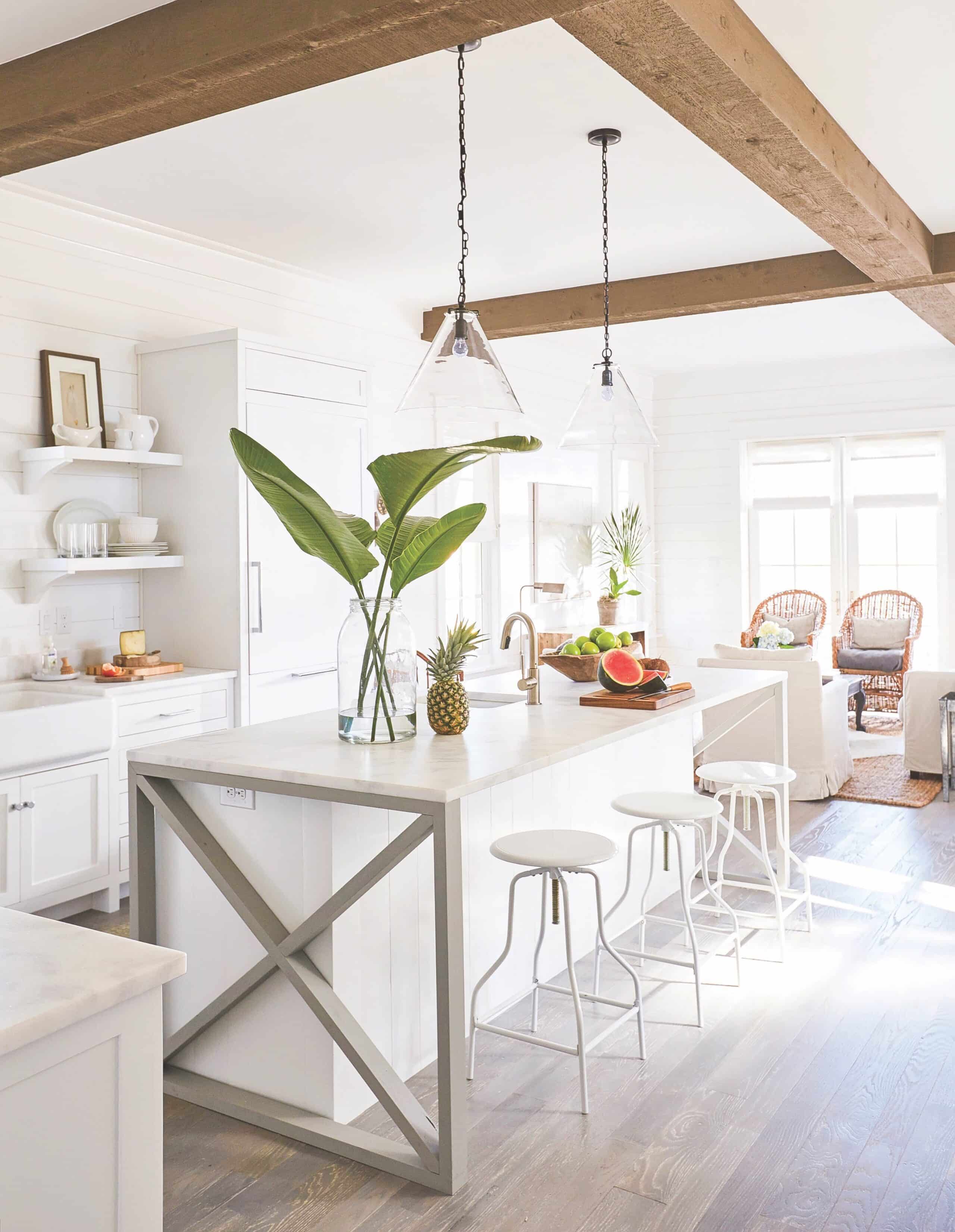 An airy kitchen in Grayton Beach, Florida, designed by Holly Shipman