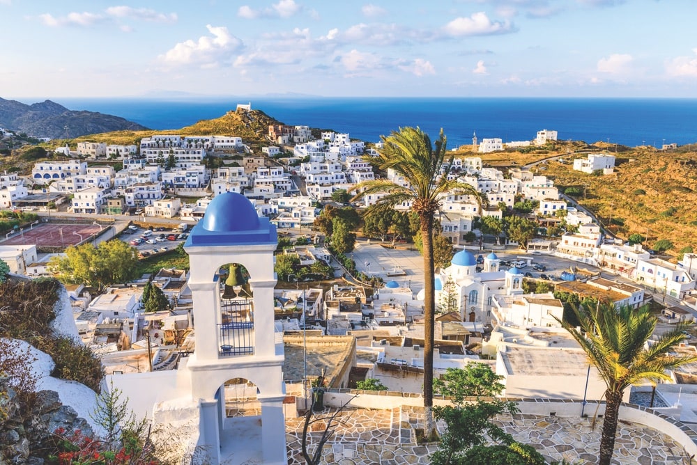 The town of Chora on Ios as seen from above. Photo by RAndrei / Shutterstock