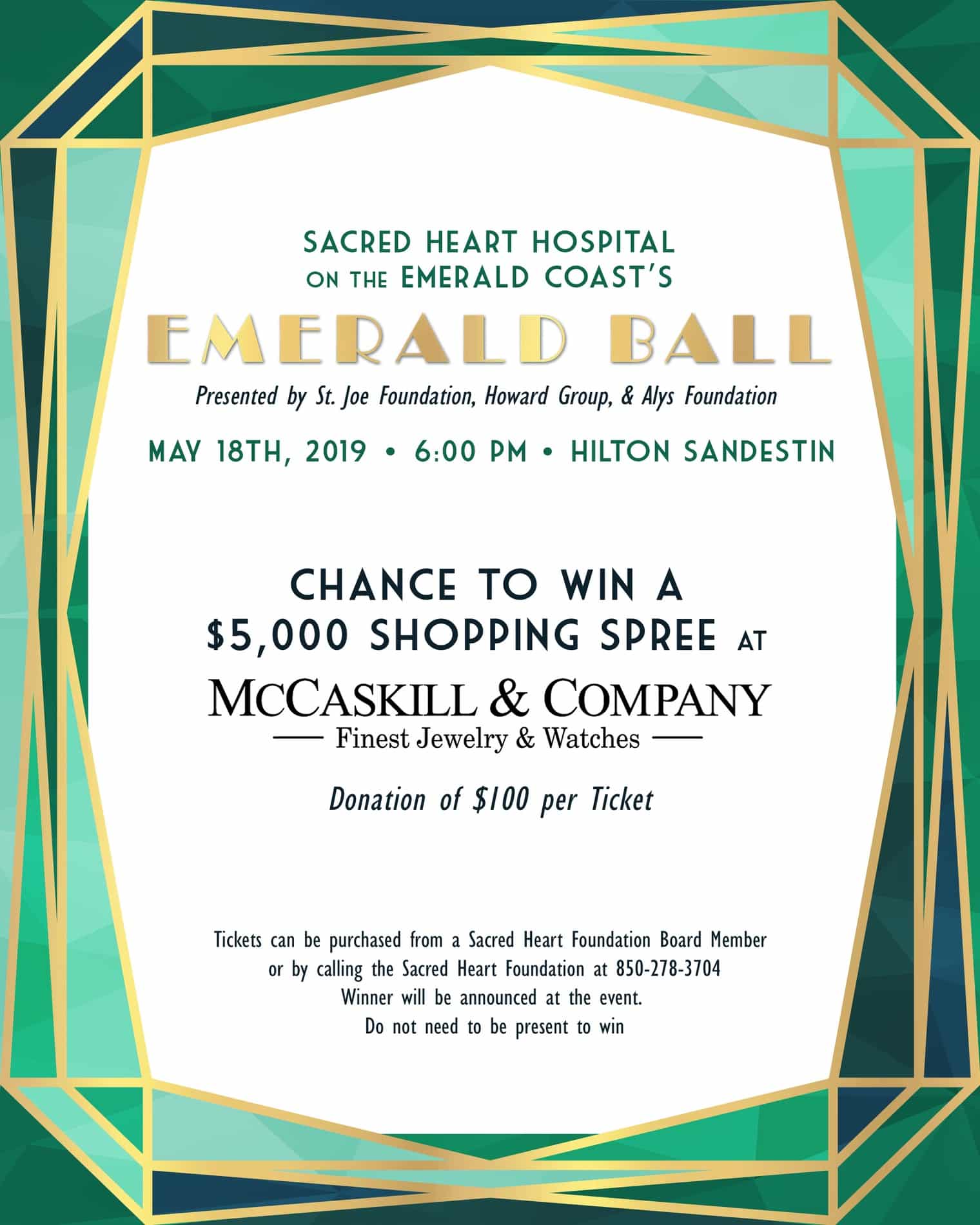Sacred Heart Hospital Emerald Ball 2019 McCaskill Giveaway