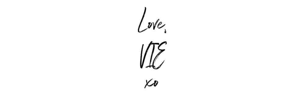 VIE Magazine intermission page, love vie xo