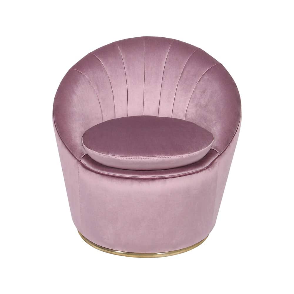 Monroe Armchair in Pink Velvet