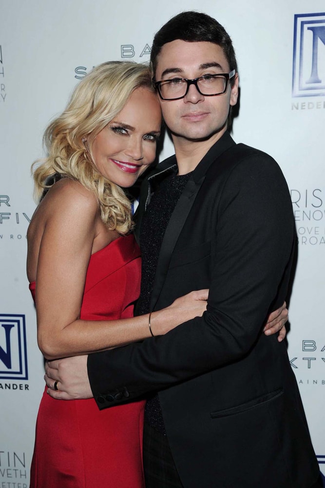 Kristin Chenoweth poses with designer Christian Siriano on the opening night of Kristin Chenoweth - 'My Love Letter To Broadway' at the Lunt-Fontanne Theatre on November 2, 2016 in New York City.