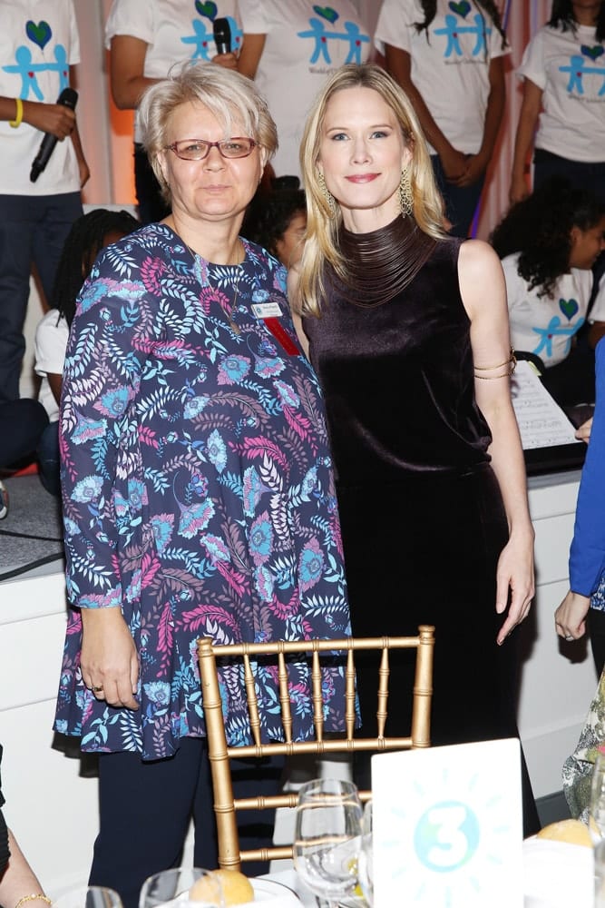 Honoree Dusica Popadic (L) and actress Stephanie March attend the World of Children Awards Ceremony