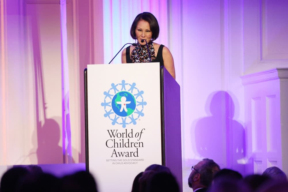 TV personality Alina Cho speaks on stage during the World of Children Awards Ceremony