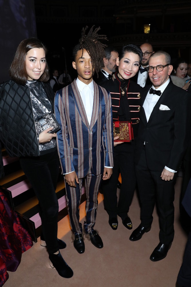 Model Sarah Snyder, New Fashion Icon winner Jaden Smith, Kim Sung-Joo of MCM Worldwide, and Jonathan Newhouse attend The Fashion Awards 2016 on December 5, 2016 in London, United Kingdom.