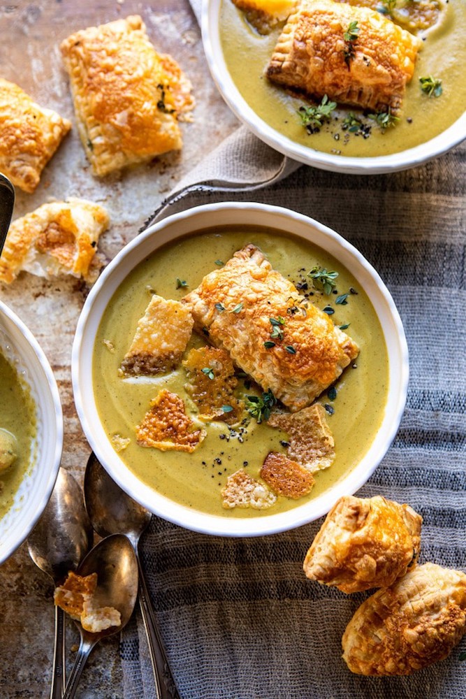 Half Baked Harvest Creamy-Broccoli-and-Butternut-Squash-Soup-with-Cheddar-Brie-Pastries