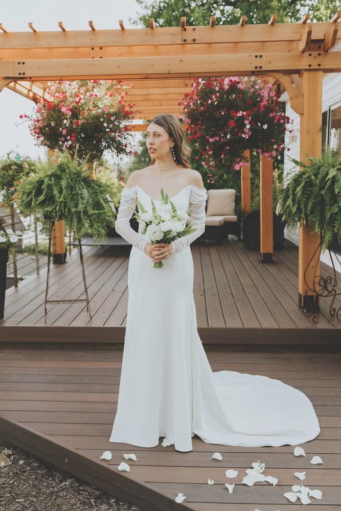 photographer Hunter Burgtorf, Ryan Thomson, Kylie Cloutier, Spring Sweet Bridal, Sarah Seven gown, Main Street Floral Shop, Enchanted Events & Party Rental