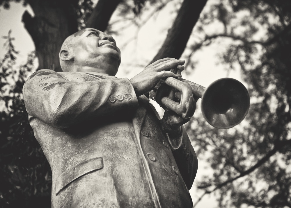 A statue of blues legend W.C. Handy on Beale Street