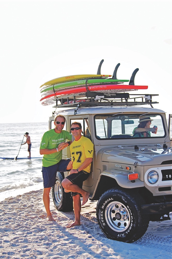 Jeff Archer and Tom Losee serve up a good dose of YOLO on beautiful Grayton Beach, Florida Photo by www.chrismrogers.com