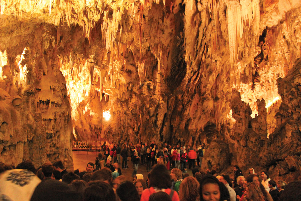 One of many mammoth chambers inside Postojnska Jama