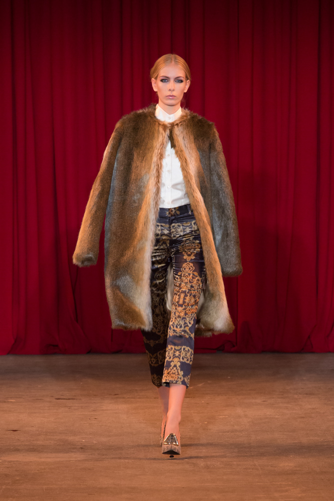 vie magazine fashion week fall 2013 model walks runway fur coat