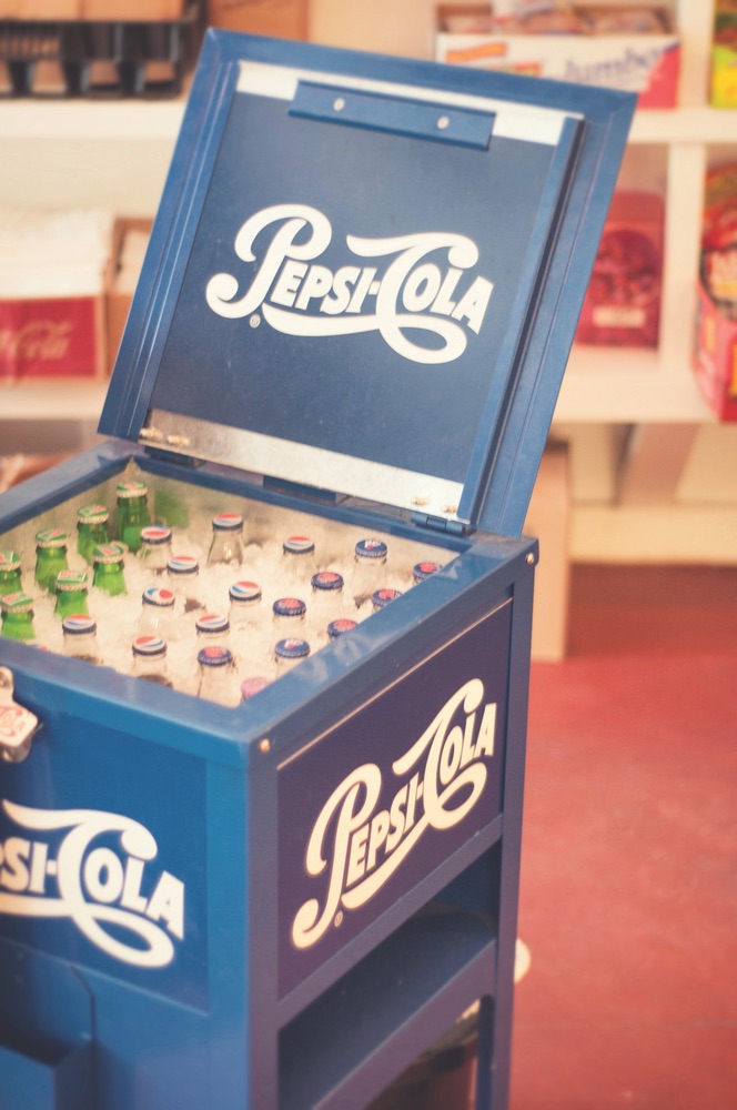 Old fashioned Pepsi Cola cooler at Red Bay Grocery