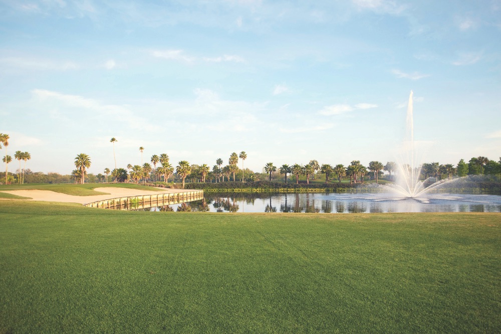 The scenic signature eighteenth hole at the Vinoy Golf Club