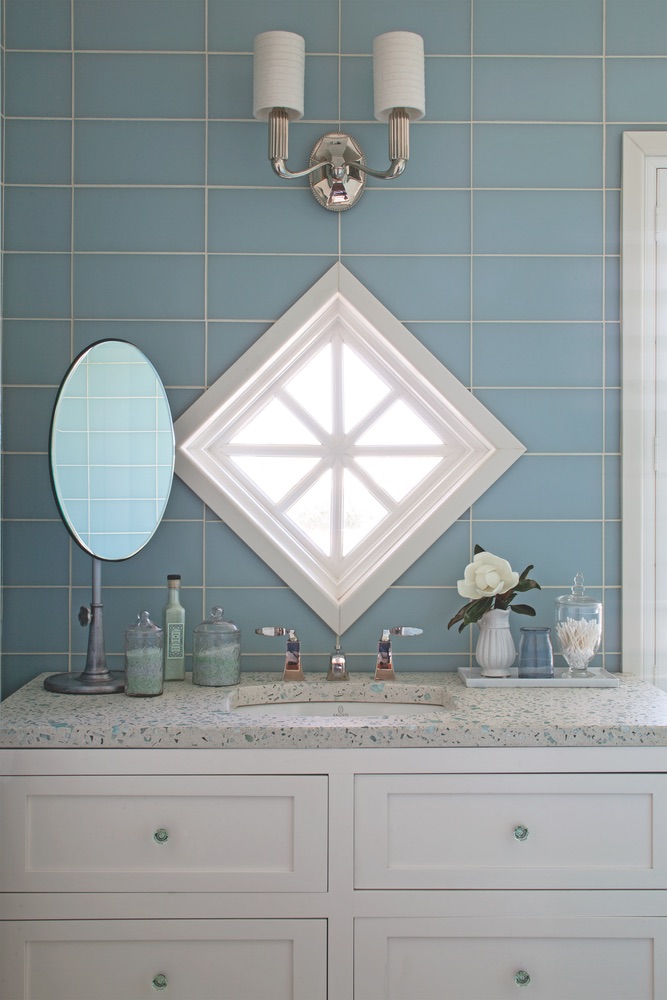 Bathroom of Legacy Home designed by New York Architect John Kirk, residing in WaterSound Beach, Florida VIE Magazine