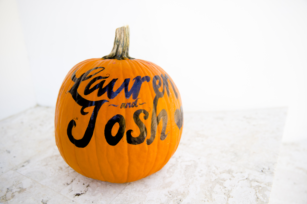 Lauren and Josh painted pumpkin