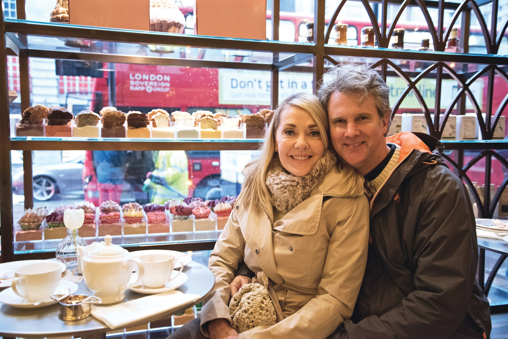 Lisa and Gerald Burwell at Hotel Café Royal in London Photo by Abigail Ryan