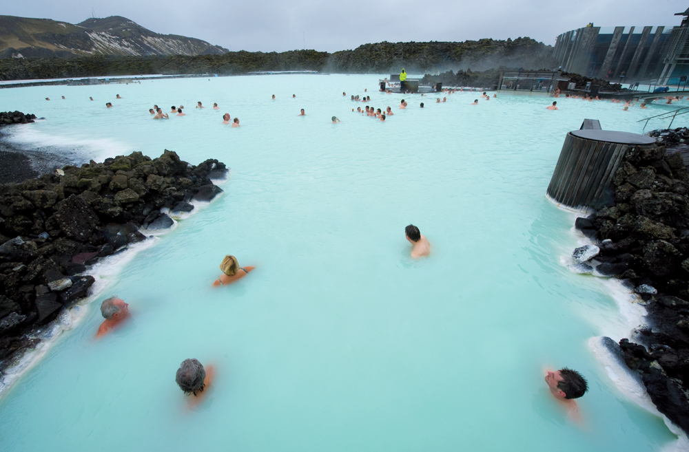 Blue Lagoon, a geothermal bath resort in southwestern Iceland