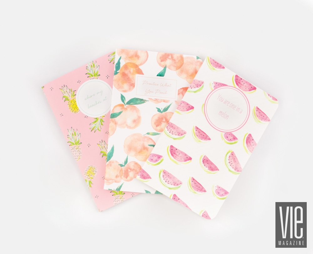 Journals in fun fruity prints by May Designs