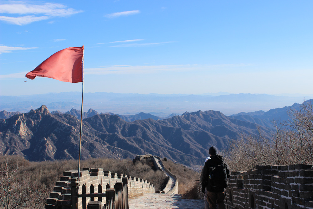 Hiking along the Great Wall of China