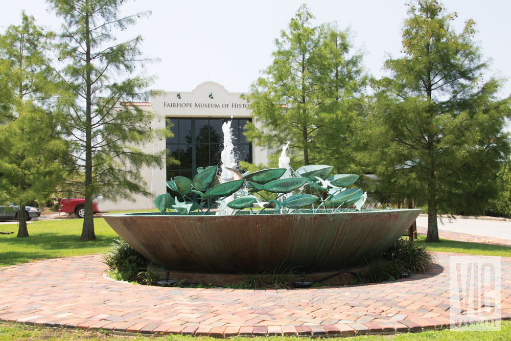 Fairhope Museum of History outside fountain