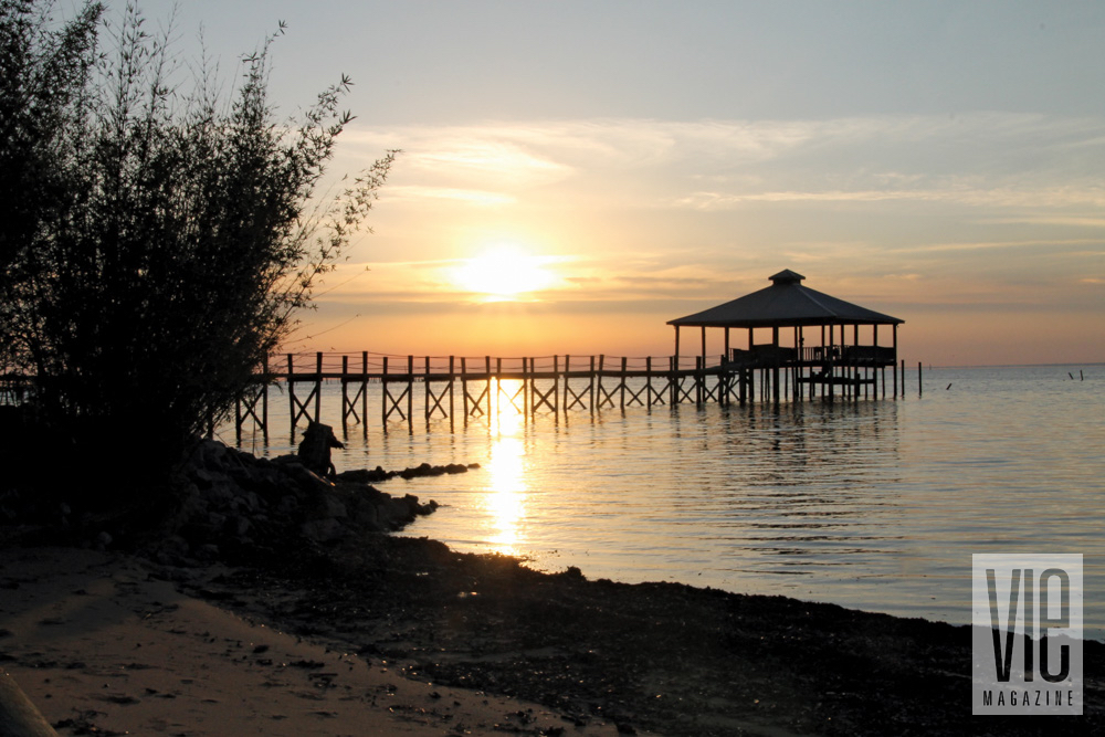 Dock at sunset in Fairhope, Alabama