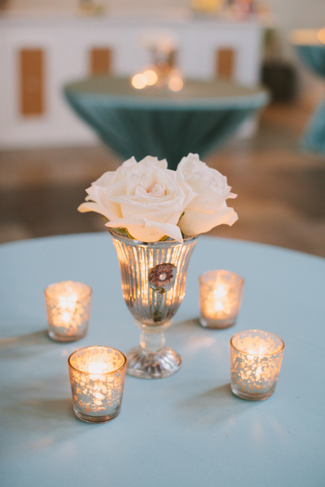 Jennifer and Jimmy Goff wedding table candle center pieces