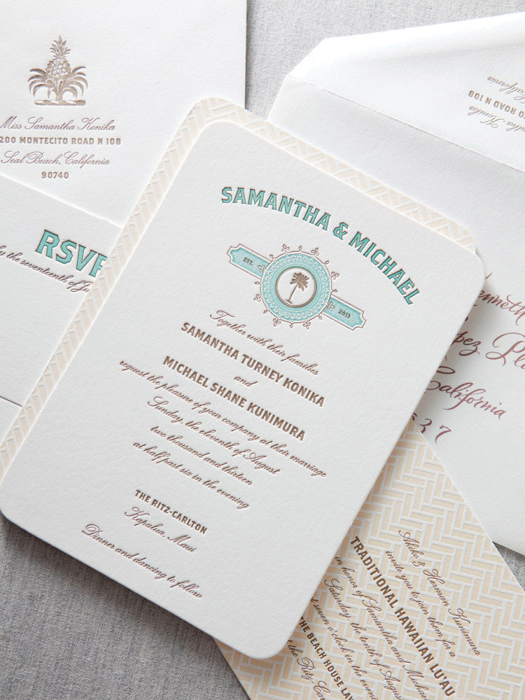 Dauphine Press custom letterpress wedding invitations