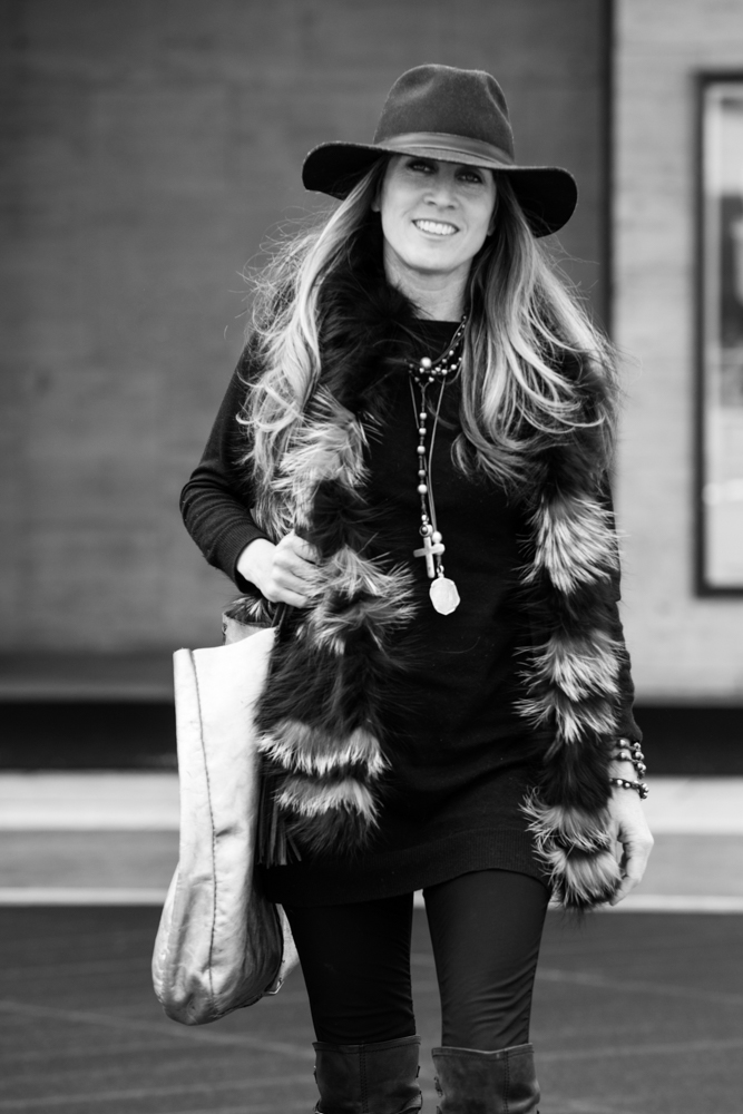 ANNE HUNTER  Hat: Janessa Leone at Willow Boutique in Seaside, Florida Jewelry: Wendy Mignot Designs at La Vie Est Belle in Seaside Pants: 51INC Top: Stella McCartney Vest: Yigal Azrouël Bag: Nathalie Mignot at PachaMama Boutique in Sayulita, Mexico Hair: Fabrice Gili and Jennifer Albert at Frédéric Fekkai/Soho in NYC