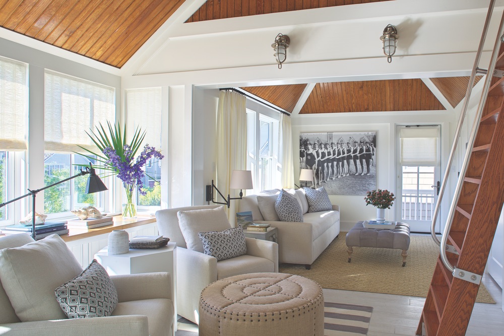 Den of Legacy Home designed by New York Architect John Kirk, residing in WaterSound Beach, Florida VIE Magazine