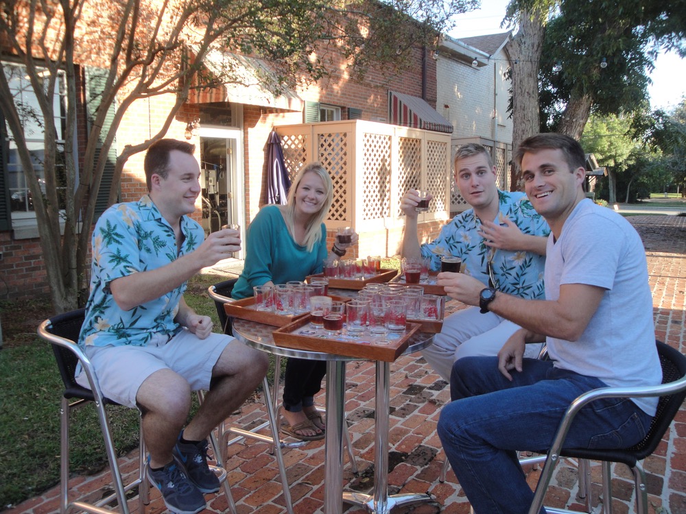 Enjoy a cold one on their sunny patio