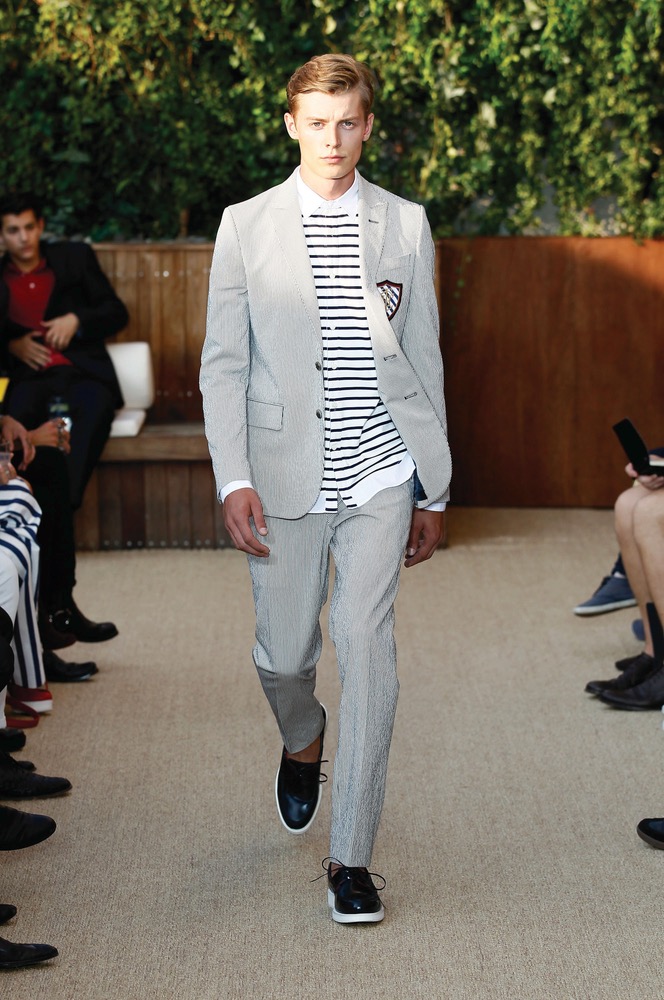 Graphic stripes took center stage at Tommy Hilfiger Photo by Peter Michael Dills