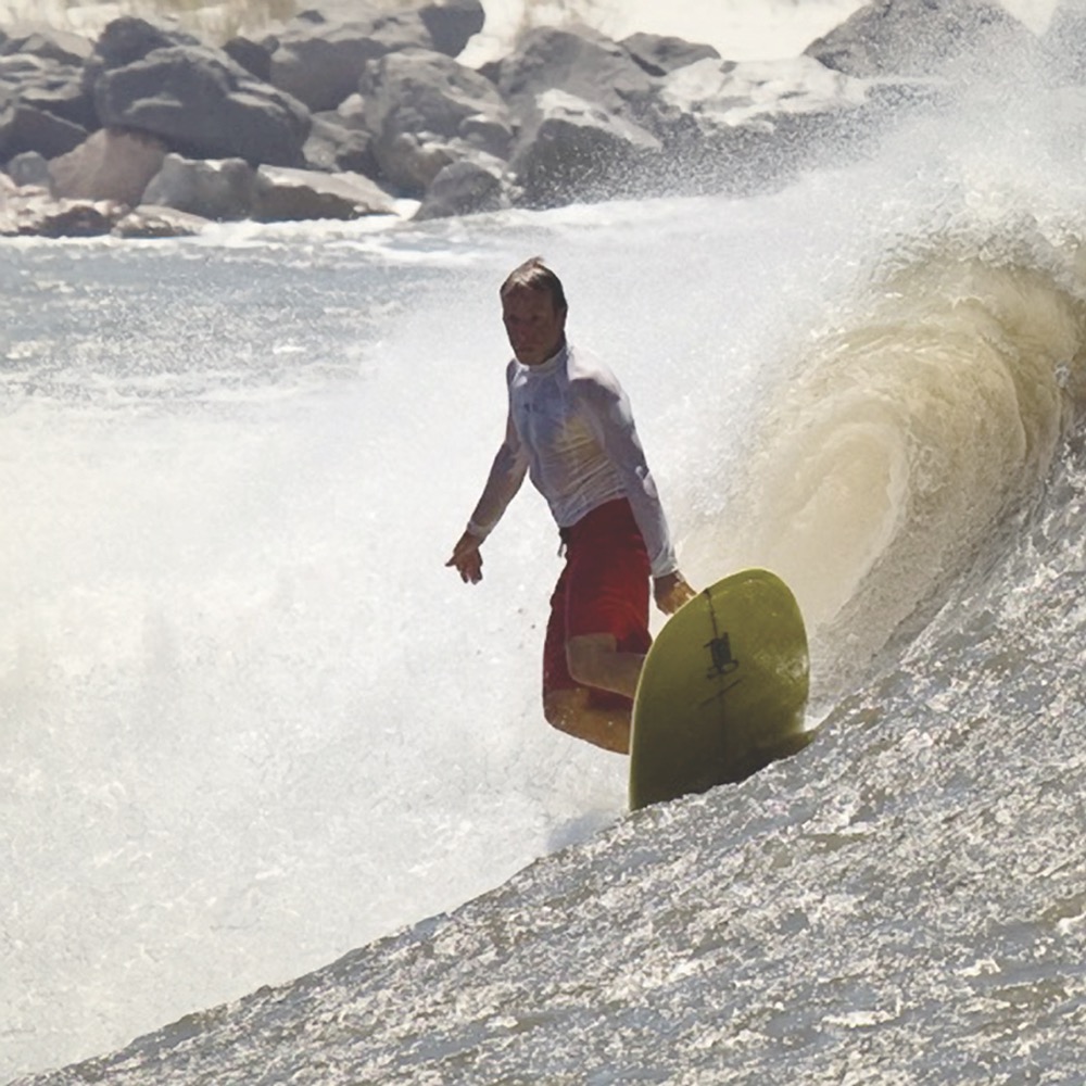 Rauschkolb, a surfing enthusiast, has surfed exotic places such as Costa Rica and the South of France
