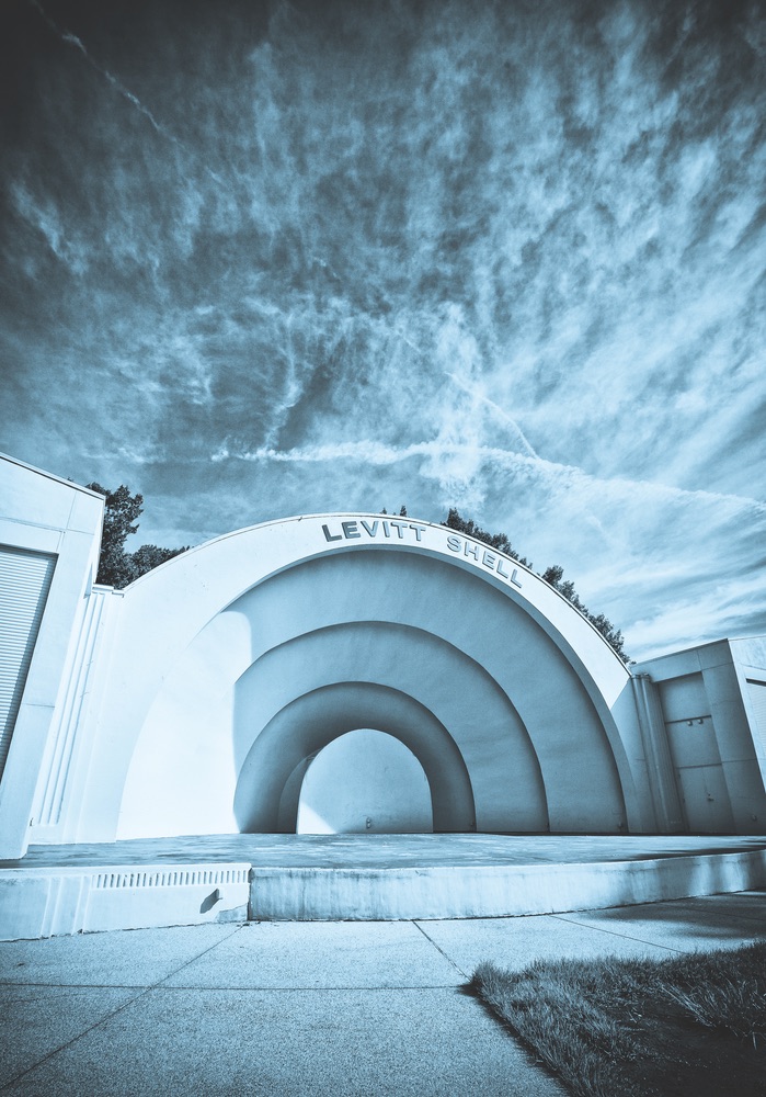 The Levitt Shell in Overton Park, site of Elvis’s first paid concert