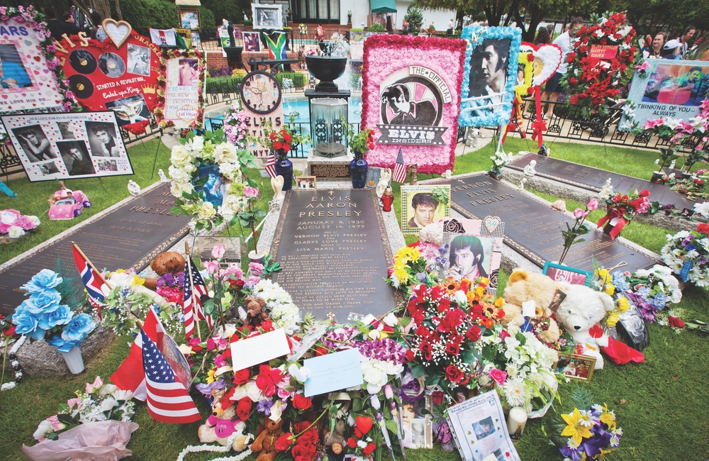 Elvis is buried at Graceland alongside his parents and grandmother and near a memorial marker for his twin brother, Jesse