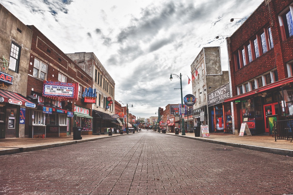 Beale Street on a quiet Sunday morning memphis music legends