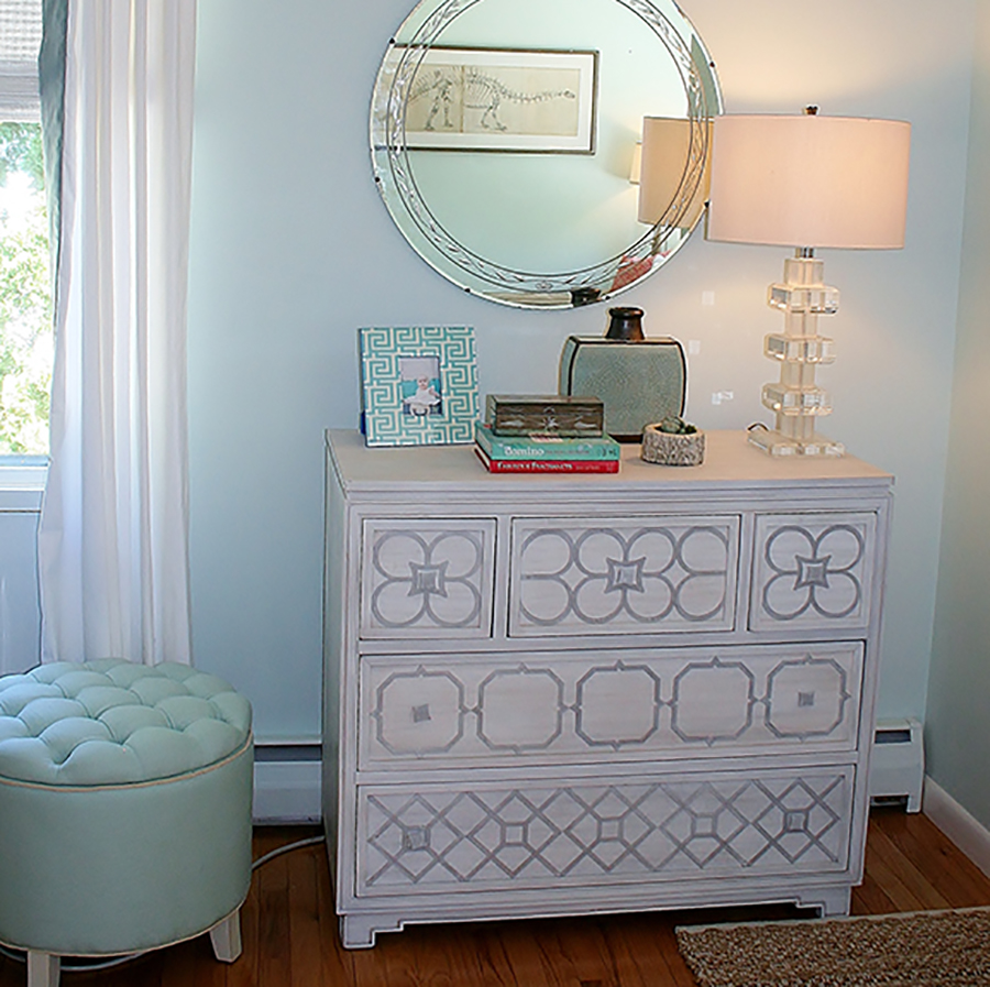 Get inspired with this look from Wayfair! Update an old piece of furniture with some paint and a gorgeous set of stencils! 