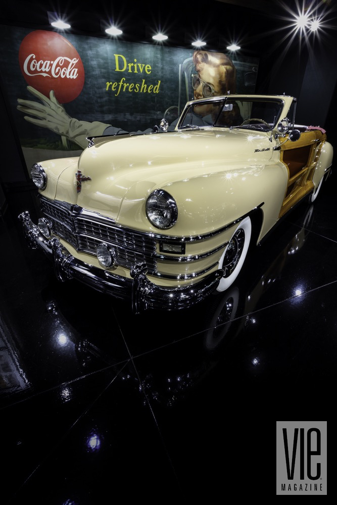 Profile View Of White Old Fashion Convertible Car At Colorado's Gateway Canyons Resort And Spa's Auto Museum