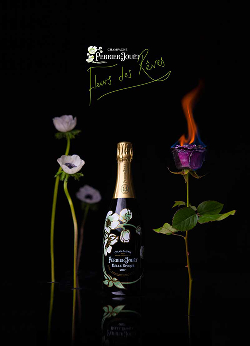 This one-of-a-kind experience will be nothing short of grand, as participants will indulge in Perrier-Jouët champagne as they create their own color-changing Fleurs des Rêves (dream flowers) in two different ways. The first is by painting the flowers with thermochromatic (temperature sensitive) ink that activates at 27 degrees Celsius (around 80 degrees Fahrenheit)—around the average body temperature. So with the touch of a finger, the deep purplish-black color will morph to a rich red. Participants will experience some theatrics during the second color-changing flower method—painting the bloom with a coat of black thermochromatic ink, adding a spritz of a liquid crystal elixir, and then setting it aflame! This method will cause the blossom to reveal its original pigment. Inspired by the fin-de-siècle (end of the century) French Decadence artistic and literary movement of the late nineteenth-century, the flowers are designed to capture the sensual experiences had while creating them, enriching the traditional Valentine’s Day gift with dreamlike features. 